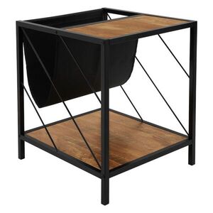 ML-DESIGN POMOCNÝ STOLEK 48 x 43 x 54 cm, hnědo-černý, ze dřeva s kovovou konstrukcí obraz