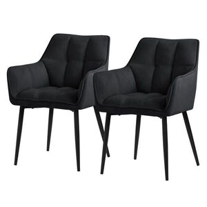 ML-DESIGN JÍDELNÍ ŽIDLE, SADA 2 KS, černá froté látka obraz