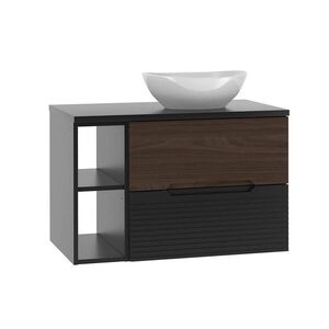 Petits-meubles UMYVADLO 80.6cm Sylla Černá a dřevěná obraz