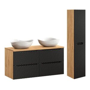 Petits-meubles KOUPELNOVÝ NÁBYTEK 120cm Elora 2er-Set Černá a dřevěná obraz