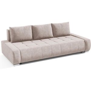 Beautysofa ROZKLÁDACÍ pohovka Draco 3místná, s úložným prostorem, béžová obraz