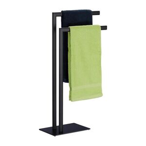 Relaxdays STOJAN Černý ocel volně stojící 2 tyče 81 cm obraz