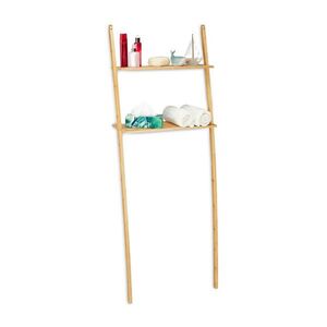 Relaxdays REGÁL Přírodní bambus nad pračku 2 police 175 cm obraz