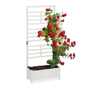 Relaxdays TRUHLÍK Bílý dřevo s mříží 171 cm obraz