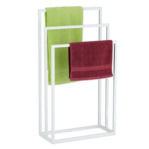 Relaxdays STOJAN Bílý 3 tyče ocel volně stojící 83x46x21 cm obraz
