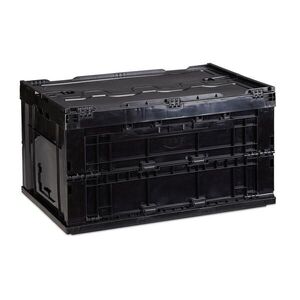 Relaxdays PŘEPRAVNÍ BOX Černý skládací s víkem 60 l obraz