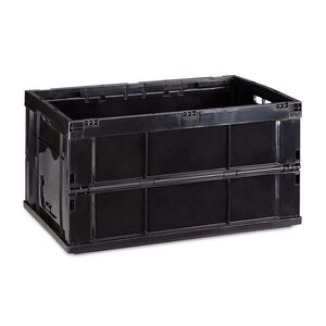 Relaxdays BOX Černá stabilní skládací polypropylen 60 l obraz