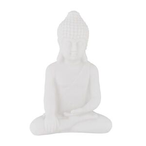 Relaxdays SOŠKA Bílá Buddha plast mrazuvzdorná 17 cm obraz
