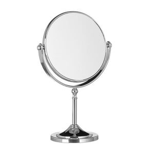 Relaxdays KOSMETICKÉ ZRCADLO stříbrné 2x zvětšení otočné 28 cm obraz