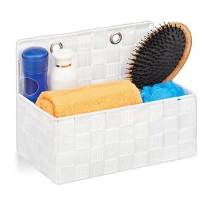 Relaxdays KOŠÍK Bílý závěsný plast 20x25x16, 5 cm obraz