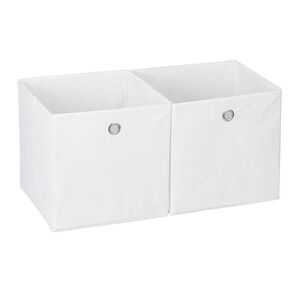 Relaxdays ÚLOŽNÝBOX Bílá 2kusový-set látka skládací 30x30x30 cm obraz