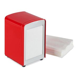 Relaxdays DÁVKOVAČ Ubrousků červený retro ocel 15 cm obraz