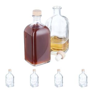 Relaxdays LAHVE Transparentní Přírodní 6kusová-sada 500 ml obraz