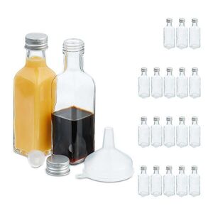 Relaxdays LAHVIČKY Transparentní stříbrná 20dílná-sada sklo 100 ml obraz
