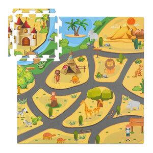Relaxdays PUZZLEPODLOŽKA Barevná 21dílná-sada Safari pěna obraz