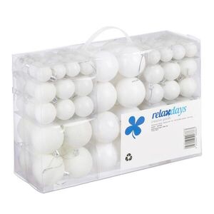Relaxdays KOULE Bílé 100-ks sada plast obraz