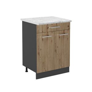 Vicco SPODNÍ SKŘÍŇKA KUCHYŇSKÉ LINKY R-Line Řemeslný dub 60 cm , PD Mramor obraz