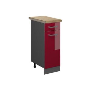 Vicco SPODNÍ SKŘÍŇKA KUCHYŇSKÉ LINKY R-Line Červená vysoký lesk 30 cm , PD Dub obraz
