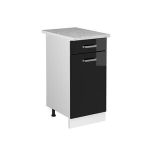 Vicco UNIVERZÁLNÍ ZÁKLADNÍ JEDNOTKA R-Line Černý vysoký lesk 40 cm se zásuvkou, s pracovní deskou obraz