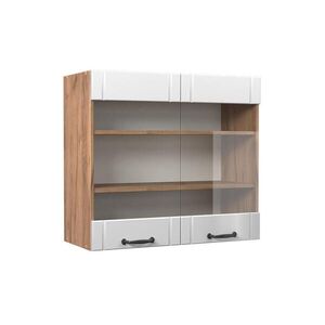 Vicco SKLENĚNÁ KUCHYŇSKÁ SKŘÍŇKA Fame-Line Bílý venkovský dům 80 cm obraz