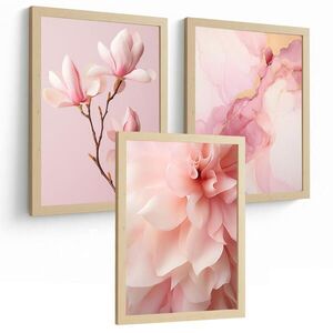 Nacnic PLAKAT Sada 3 Fuchsia Pink A3 bez rámu obraz