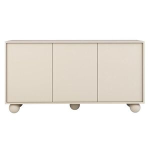 Beautysofa KOMODA Adel se 3 dvířky a kulatými nožkami, 154 cm, bezúchytková, kašmír obraz