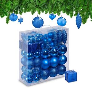 Relaxdays KOULE Modrá vánoční 110dílná-sada plast obraz