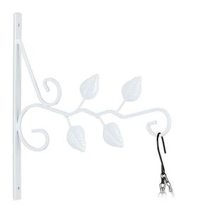 Relaxdays HÁK Bílý železo na závěsné květináče 30 cm obraz