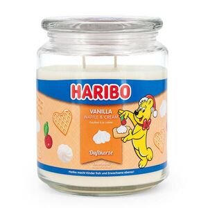 VONNÁ SVÍČKA Transparentní ve skle Vanilla Waffle Cream dvojitý knot 510 g obraz