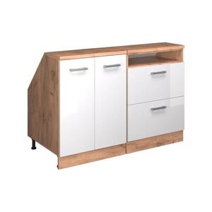 Vicco KUCHYŇSKÁ SKŘÍŇKA POD ŠIKMOU STŘECHU R-Line Bílá vysoký lesk 120 cm Sada 2 korpusů skříně hloubka 60 cm obraz