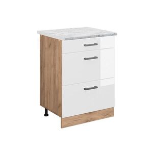 Vicco SPODNÍ SKŘÍŇKA KUCHYŇSKÉ LINKY R-Line Bílá vysoký lesk 60 cm PD Mramor obraz