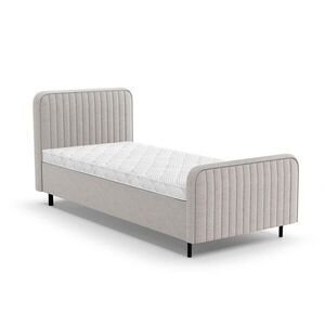 Beautysofa ČALOUNĚNÁ POSTEL Lami 90x200, jednolůžko s úložným prostorem a pěnovou matrací 10 cm, béžová obraz