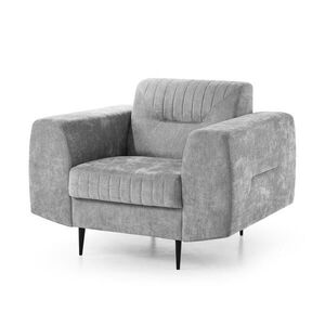 Beautysofa KŘESLO Venezia s kovovými nohami, světle šedé, 112 cm obraz
