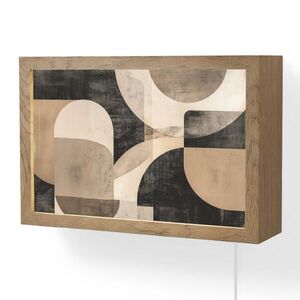 OnlyWow NÁSTĚNNÁ LAMPA Abstraktní - Tvary - Moderní - Béžová 30x20 cm obraz