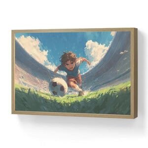 OnlyWow NÁSTĚNNÁ LAMPA S AKUMULÁTOREM Stadion - Fotbalista - Míč 60x40 cm obraz