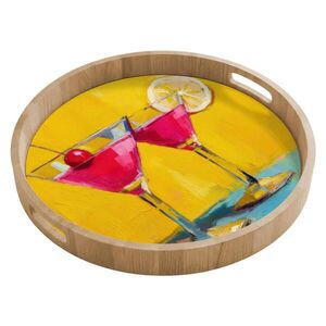 OnlyWow SERVÍROVACÍ PODNOS Sklenice - Koktejl - Citron - Třešeň 50x50 cm obraz