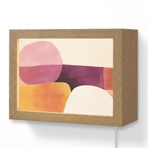 OnlyWow NÁSTĚNNÁ LAMPA Tvary - abstraktní - barevné 20x15 cm obraz