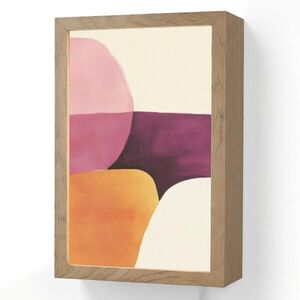 OnlyWow NÁSTĚNNÁ LAMPA Tvary - abstraktní - barevné 20x30 cm obraz