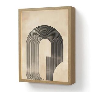 OnlyWow NÁSTĚNNÁ LAMPA S AKUMULÁTOREM Luk - Pruhy - Minimalistický - Černý 30x40 cm obraz
