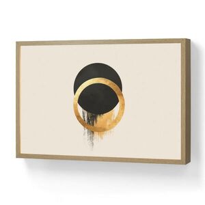 OnlyWow NÁSTĚNNÁ LAMPA S AKUMULÁTOREM Abstraktní design - Černý kruh - Skvrny od barvy 60x40 cm obraz