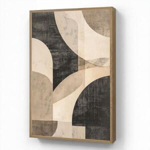 OnlyWow NÁSTĚNNÁ LAMPA S AKUMULÁTOREM Abstraktní - Tvary - Moderní - Béžová 60x90 cm obraz