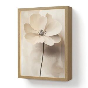 OnlyWow NÁSTĚNNÁ LAMPA S AKUMULÁTOREM Květina - béžová - barva - stín 30x40 cm obraz