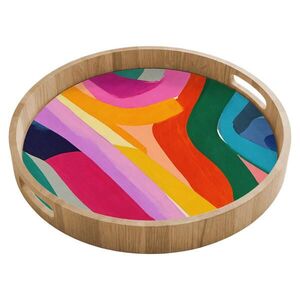 OnlyWow SERVÍROVACÍ PODNOS Abstraktní - barevné - vlny - linie 40x40 cm obraz