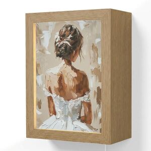 OnlyWow NÁSTĚNNÁ LAMPA Žena - malba - abstraktní - béžová - moderní 15x20 cm obraz
