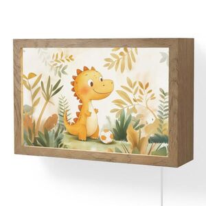 OnlyWow NÁSTĚNNÁ LAMPA Dino - Fotbal - Orange 30x20 cm obraz