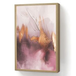 OnlyWow NÁSTĚNNÁ LAMPA S AKUMULÁTOREM Fialová - abstraktní - barva - zlatá 40x60 cm obraz