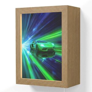 OnlyWow NÁSTĚNNÁ LAMPA Rychlost - Lehké - Sportovní vůz - Zelená 15x20 cm obraz