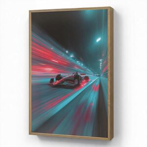 OnlyWow NÁSTĚNNÁ LAMPA S AKUMULÁTOREM Závodní auto - Červená - Rychlost 60x90 cm obraz