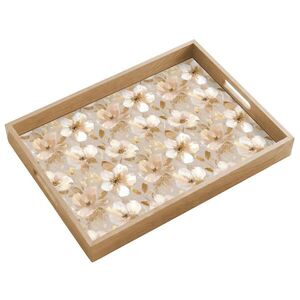 OnlyWow SERVÍROVACÍ PODNOS Květiny - umělecké - zlaté 50x35 cm obraz