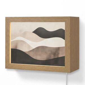 OnlyWow NÁSTĚNNÁ LAMPA Abstraktní - Krajina - Vlny - Krémová barva 20x15 cm obraz